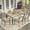 Textilene Chair-Brown, variant on Patio Dining Set, 7 Pieces Outdoor Dining Set for 6 with Stackable Textilene Chairs for Garden & Yard, Brown