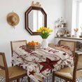 thumbnail image 3 of Vintage Farmhouse Table Cloth Waterproof Tablecloths, Brown Country Star Berries Wooden Grain Tablecloth Dining Table Cover for Kitchen Party Tabletop Outdoor, Square Tablecloth 54x54 Inch, 3 of 9