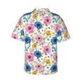 thumbnail image 3 of Balery Rose Flowers Print Men's Hawaiian Shirts Short Sleeve Beach Shirt Relaxed Fit Vacation Button Down Shirts-Small, 3 of 9