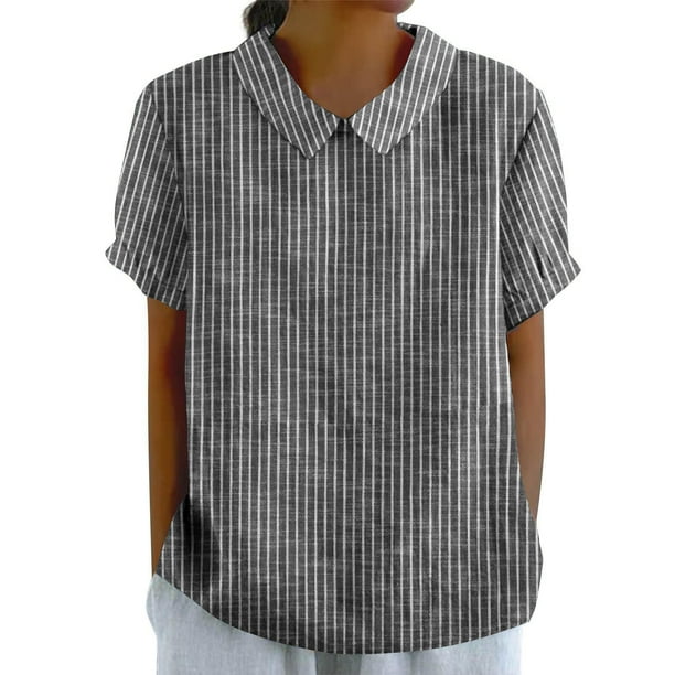 Vestidos Casuales Para Mujer, Blusas De Mujer De Moda Moda de verano para mujer, cuello en V, manga tres cuartos, color liso