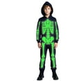 thumbnail image 3 of WIBACKER Glow-in-the-Dark Skeleton Costume for Boys and Girls, Halloween Fancy-Dress Jumpsuit Outfit for Children Aged 3-10 Years, 3 of 8