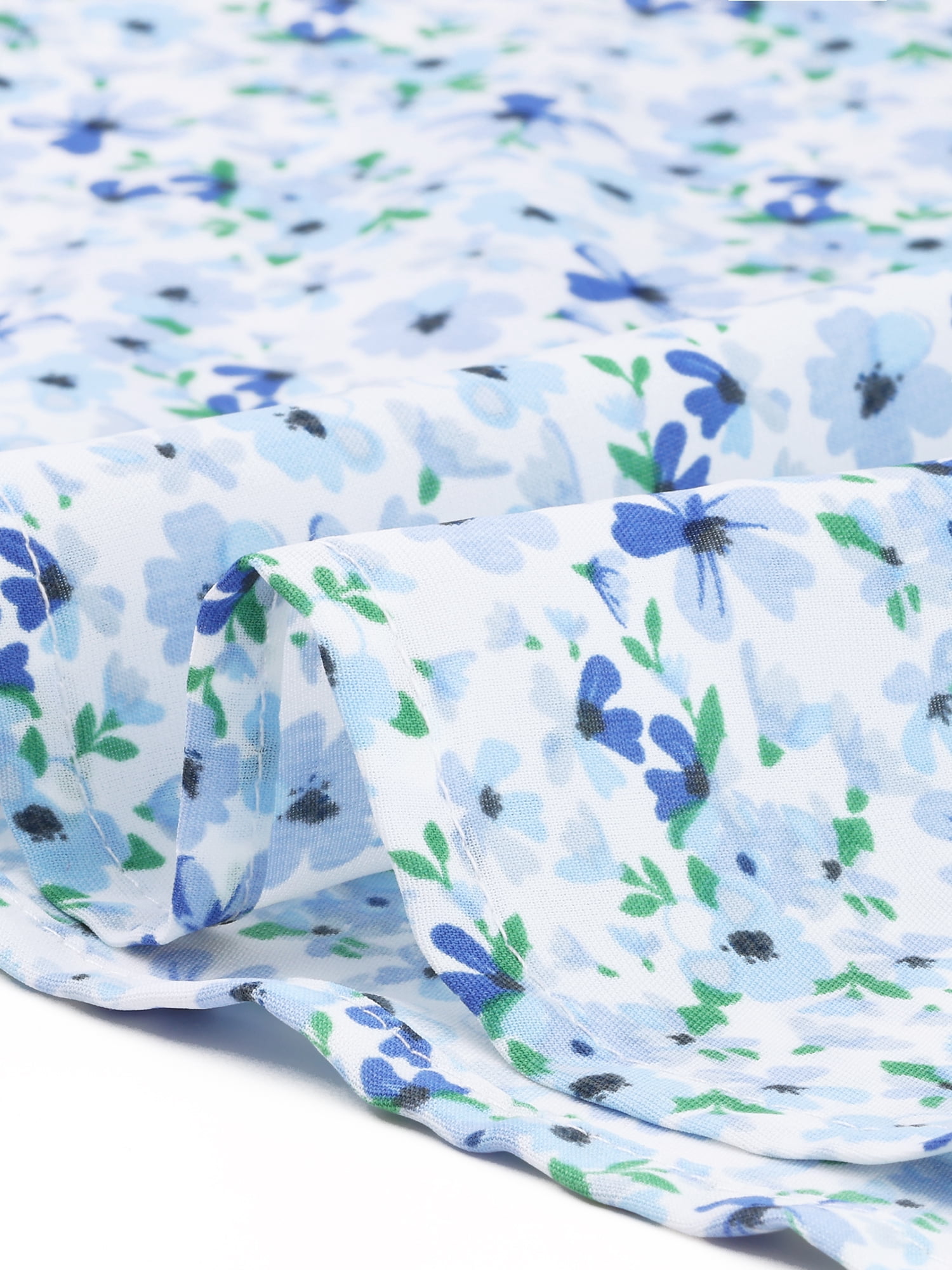 Women's Plus Tops Floral V Neck Tulip Sleeve T-Shirt Tee Summer Top 3X Blue