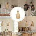 thumbnail image 4 of UEEYAC Dining Room Vintage Pendant Light Handmade Wood Rattan Lampshade, 4 of 10