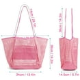 thumbnail image 5 of BadPiggies Large Mesh Beach Tote Bag for Women, Foldable Waterproof Sandproof Causal Hobo Picnic Bags - Pink, 5 of 9