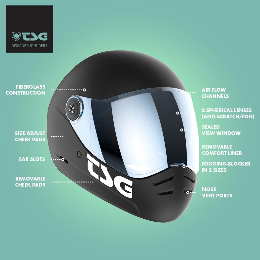 TSG Pass 2.0 Full Face Helmet w/Bonus Visor, Downhill Skateboarding - GoldRush