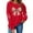 Red, variant on Valentine's Day Sweatshirt for Women Red Bow Design Oversized Heart Print Casual Crewneck Gift for Her,Size L