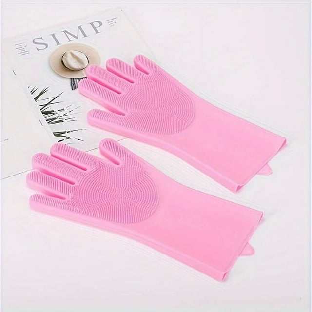 Typpkmm Pet Grooming Cleaning Gloves with Dog Bathing Shampoo Glove Scrubber