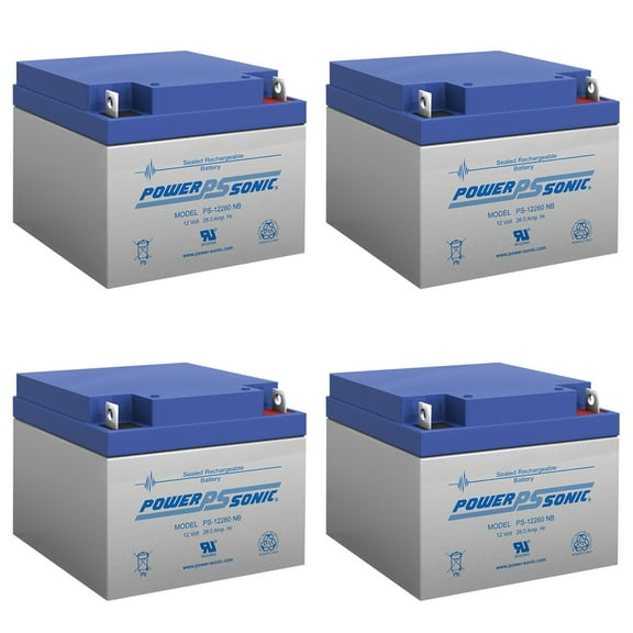 12V 26AH NB Replacement Battery Compatible with Topin TP12-24B - 4 Pack