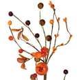 thumbnail image 6 of Northlight 5' x 6" Fall Harvest Berries and Leaves Twig Artificial Garland, Unlit, 6 of 7