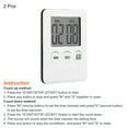 thumbnail image 3 of Uxcell Digital Timer,2pack Small Count Down/UP Clock with Magnetic,Kitchen Timer White, 3 of 5