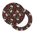 thumbnail image 2 of KLL Red Rose Skull Round Bar Chair Cushion Cover ,Bar Stool Protector with Elastic, Soft Washable, 2 of 6