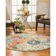 thumbnail image 4 of Moynesa 4'Round Moroccan Trellis Washable Rugs - Non-Slip Round Rug 4ft Ultra-Thin Small Circle Rugs for Entryway Vintage Soft Throw Rug Carpet for Kitchen Bedroom Nursery Bathroom Cream, 4 of 7