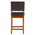thumbnail image 4 of Linon Milano 24" Mid Back Indoor Upholstered Counter Stool, Medium Walnut/Dark Brown Faux Leather, 4 of 13