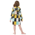 thumbnail image 7 of FORMRS Niños Bathrobe Unisex Hooded Robe Soft Plush Pajamas Sleepwear, Size 10-12T, Yellow Checkered Pattern, 7 of 7