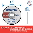 thumbnail image 2 of Dremel EZ426CU EZ Lock 1-1/4" Metal Wheel Rotary Tool Accessory for Cutting Wood, Plastic and Metal, 3 Pack, 2 of 6