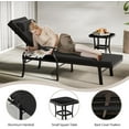 thumbnail image 5 of ASJMR Aluminum Chaise Lounge Outdoor Set of 3,Adjustable Patio Armchair Recliner with Side Table and Cushions,Black, 5 of 6