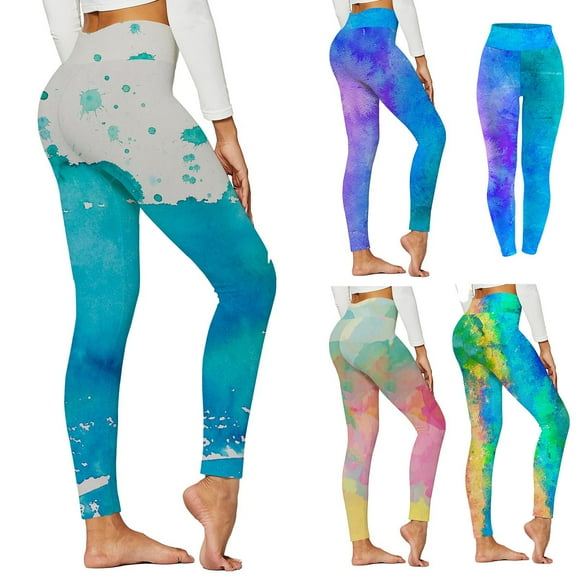 YUGYXL Scrunch Butt Lift Leggings for Women Seamless Non-See-Through Yoga Pants High Waisted Workout Athletic Slacks Fitness Tummy Control Elastic Trousers Blue,S