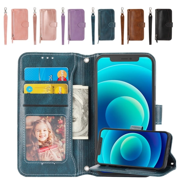 For Samsung Galaxy S22 Ultra Cover with Card Slot Shockproof Luxury Leather Zipper Wallet Magnrtic Stand Case