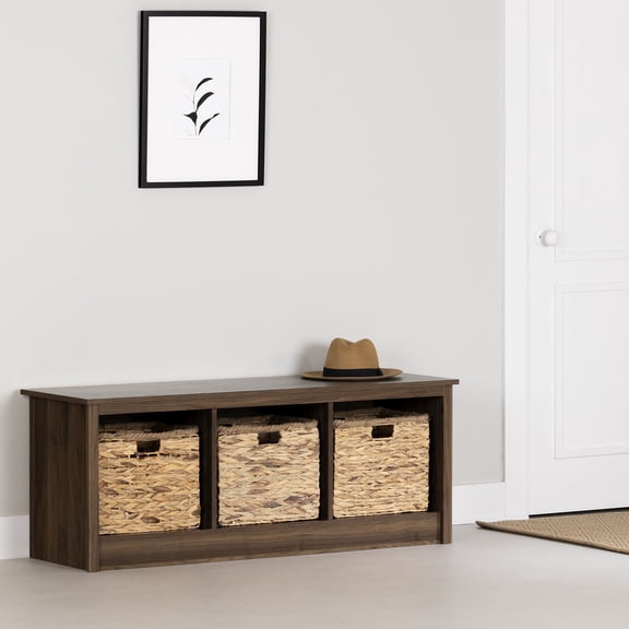 South Shore Toza, Entryway Bench, Natural Walnut