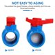 thumbnail image 4 of 40mm x 40mm Full Port U-PVC Ball Valve with Red Handle Lever - Durable Blue Valve for Plumbing and Water Control, 4 of 5
