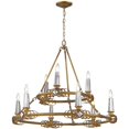 thumbnail image 1 of Beaumont Lane 2 Tier 9 Light Metal Ribbon Chandelier in Royal Gold, 1 of 8
