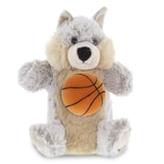DolliBu Wolf Hand Puppet Stuffed Animal with Basketball Plush – Huggable Wolf, Adorable Playtime Plush Toy, Cute Wildlife Gift Doll Animal Toy for Kids and Adults – 9.5 Inches