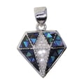 thumbnail image 2 of Colgantes de cristal de 1 pieza, colgante para bolígrafo, taza, bolsos, decoración, conector de joyería, hallazgos artesanales Azul plateado Gloria Sujetador Dangle Charms Colgante, 2 of 9