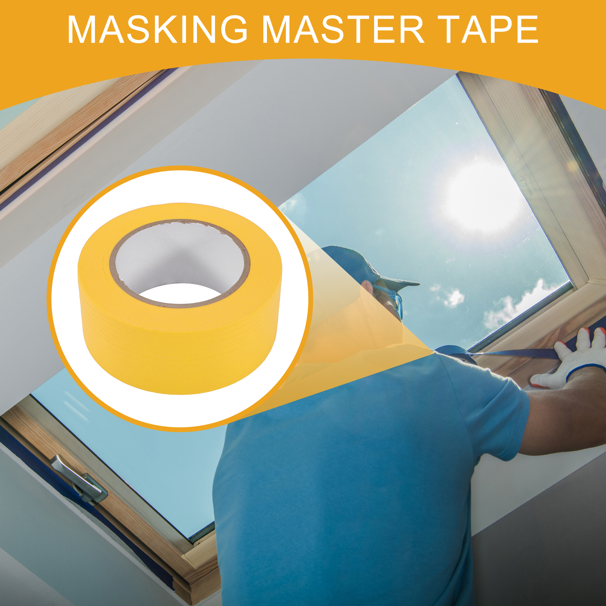Unique Bargains Universal Painters Tape DIY Car Auto Paint Yellow 2 Inches x 54.7 Yards