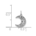thumbnail image 4 of 14k White Gold Open Back Polished Finish 0.05-CT Diamond Moon Charm Design Pendant, 4 of 4