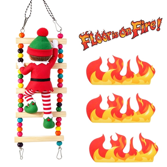 AimatRun Christmas Elf Accessories Kit, Floor On Fire Holiday Set