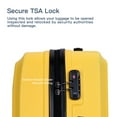 thumbnail image 6 of 3 Piece Luggage Sets ABS Lightweight Suitcase with Two Hooks, Spinner Wheels, TSA Lock, (20/24/28), Yellow, 6 of 20