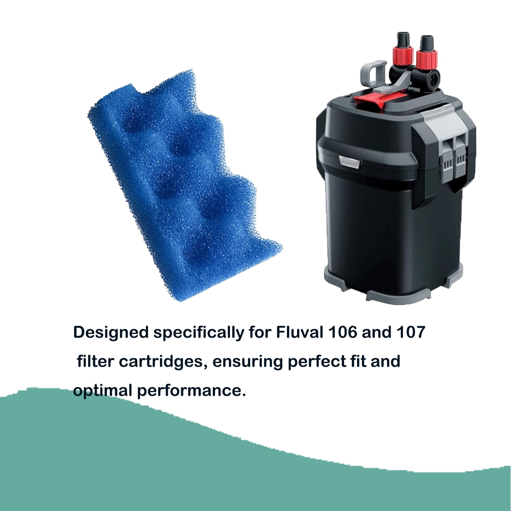 TropicAqua Blue Foam Filter Pads Replacement Suitable for Fluval 106, 107 Canister Filter Aquarium Bio Sponge(Pack of 12)