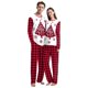 thumbnail image 2 of Conjuntos de pijamas de Papá Noel con estampado de árbol de Navidad para parejas Otoño Invierno Casual mujer cuello redondo manga larga pantalones a cuadros pijama mujer, 2 of 4