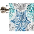 thumbnail image 5 of Xmax Snowflake Kitchen Curtain 2 Panels Tiers Curtains 24 Inch Length, Winter Christmas Turquoise Teal Blue Curtains Rod Pocket Curtains Window Drapes Treatment Window Cafe Curtains 55''''x24'''', 5 of 5