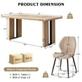 thumbnail image 4 of 5pcs Rectangle Dining Table Chairs Set for 4, 63" Farmhouse Wood Kitchen Table with 4 Upholstered Mid Century Modern Boucle Chairs for Dinner, Living Dining Room, Apartment, Brown, 4 of 6
