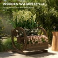thumbnail image 4 of Wooden Wagon Planter Box, 3-Tier Raised Garden Bed, for Vegetables Flowers Herbs, 25" x 24" x 23", 4 of 7