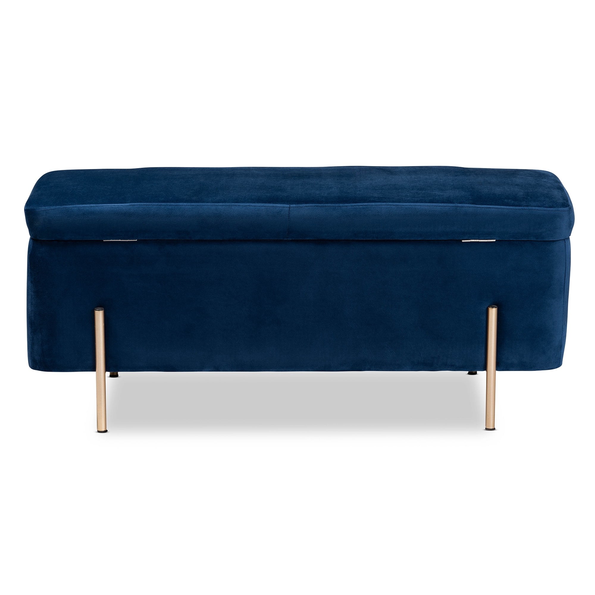 Baxton Studio Rockwell Upholstered & Storage Bench, Navy Blue