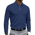 thumbnail image 2 of Sewkxo Men's Polo Shirts Long Sleeve Golf Polo Shirts for Men Breathable Polos Casual Collared Shirts,Navy 4XL, 2 of 7