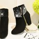 thumbnail image 4 of NECHOLOGY Botas Mujer Adulto Femenino Zapatos Botines para mujer Botas zapatos cómodos de los pies Casual Bombas mujeres Round Zipper Heels botas de mujeres (Black, 9), 4 of 6
