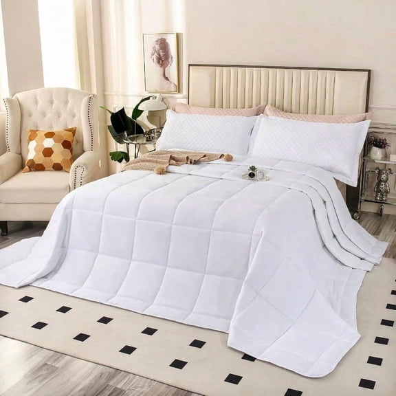 Oversized King Plus Comforter 128x120 Extra Large King Size Quilts 3 Pieces Lightweight Reversible All Season Down Alternative Duvet Insert Comforter With 8 Corner Tabs White