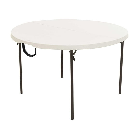 Lifetime 48 inch Almond Round Folding Table for Indoor/Outdoor Light Commercial Use
