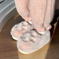 thumbnail image 2 of Xfvqtps Mens and Womens Furry Shoes Fluffy Plush Cute Cat Claws Cover Heel Memory Foam Thick Bottom Soft Sole Comfortable Non-Slip Warm Winter Home Slippers Pink, 2 of 8
