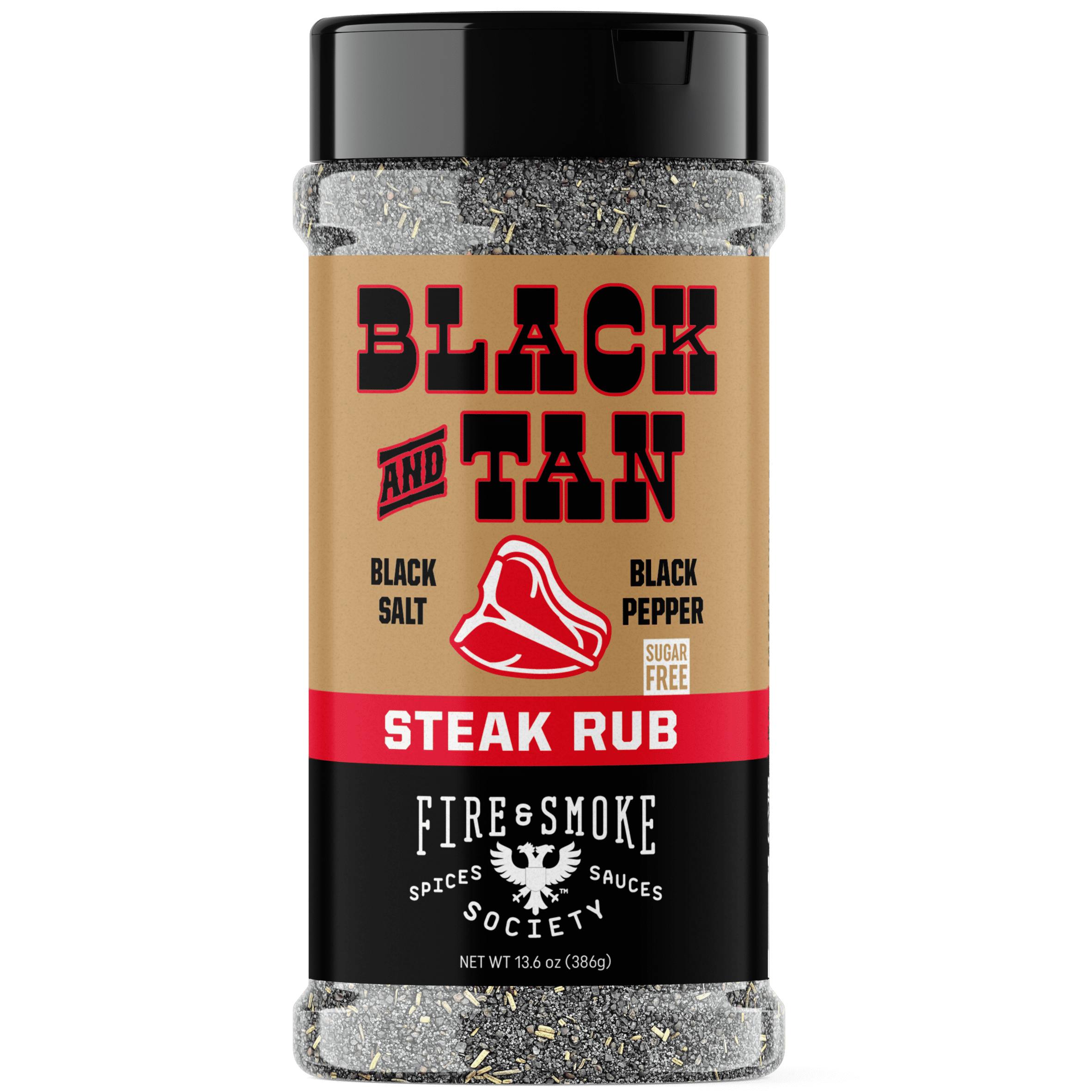 Fire & Smoke Society Black & Tan, Beef and Steak Rub, 13.6 ounce