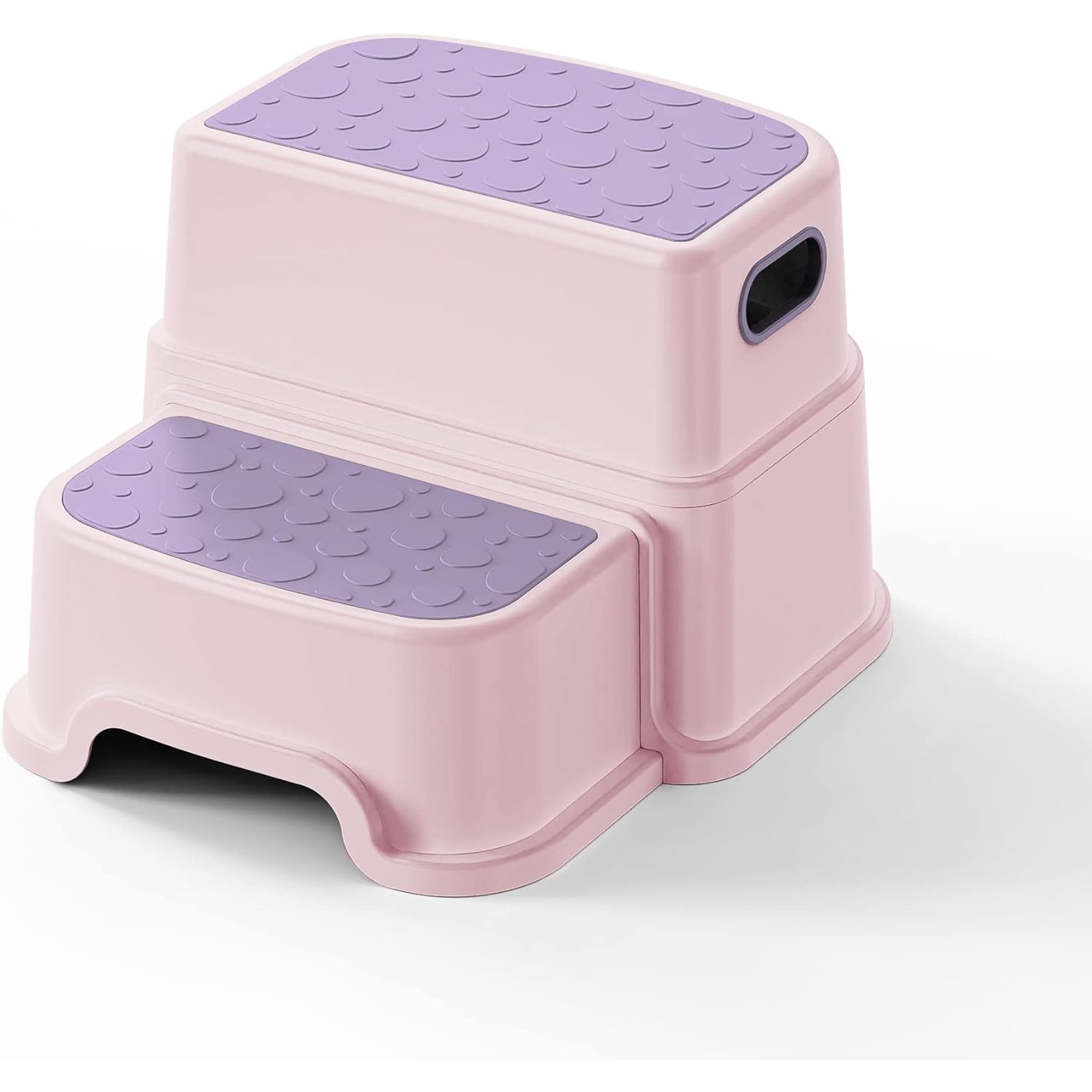 Highcool 2 Step Stool for Kids -Toddler Step Stool for Batoom Sink-Dual Height 9.5" Non-Slip for Potty Training, en, Bedroom & Classroom (Pink)