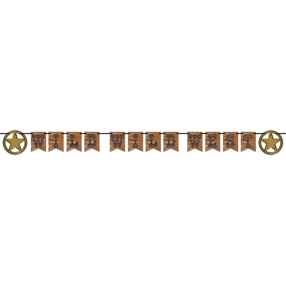 Beistle Wild West String Banner, 1ct, Black/Silver