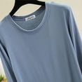 thumbnail image 6 of Womens Long Sleeve Undershirts 2026 Spring Lettuce Trim Base Layer Tops Crew Neck Underwear Top Lounge Homewear, 6 of 8