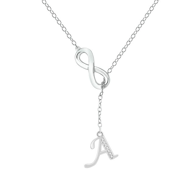 pgeraug gifts for women 8 shaped tassel silver initial necklace for