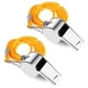 thumbnail image 3 of Juego de silbatos de árbitro de acero inoxidable con cordón | Silbatos deportivos metálicos fuertes para fútbol americano, baloncesto, fútbol, entrenadores, oficiales | Duradero, Resistente al, 3 of 3
