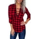 thumbnail image 5 of Pntutb Camisa a cuadros para mujer Blusa de manga larga a cuadros a cuadros Blusa casual tops Pntutb Pntutb-5519, 5 of 9