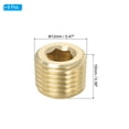 thumbnail image 2 of Uxcell 8Pcs 1/4" Male PT Pipe Plug Internal Hex Thread Socket Brass Pipe Plugs, 2 of 7